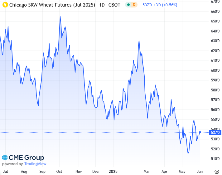 20250602 - CME Wheat July 2025 s
