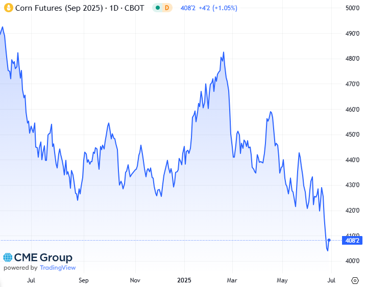 20250627 - CME Corn September 2025 s