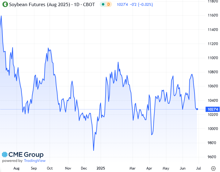20250627 - CME Soybean Augustus 2025 s